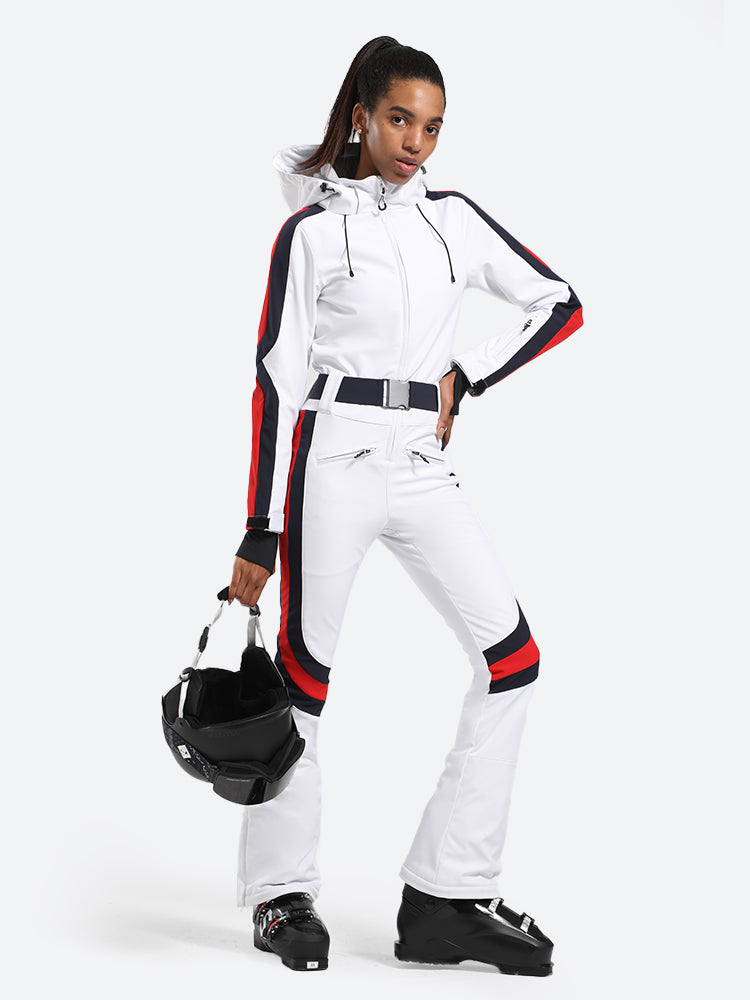 Women's Black Performance Athletic One-Piece Ski Suit Snowboard Suit