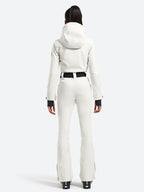 Womens One Piece Snowsuit Belted Flare Slim Ski Suits