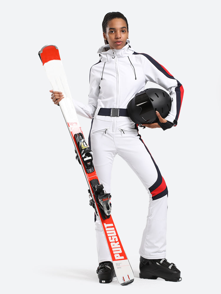 Women's Black Performance Athletic One-Piece Ski Suit Snowboard Suit