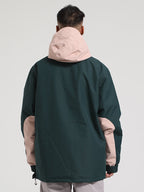 Men's Black & Brown Kangaroo Pocket Patchwork Ski Anorak Snow Anoraks