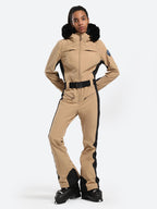 Women's Faux-Fur Slim One Piece Ski Suits