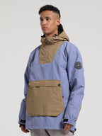 Men's Black & Brown Kangaroo Pocket Patchwork Ski Anorak Snow Anoraks