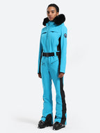 Women's Faux-Fur Slim Ski Jumpsuit One Piece Ski Suit
