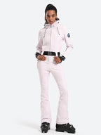 Womens One Piece Snowsuit Belted Flare Slim Ski Suits
