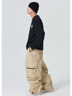 Men's Snow Pants Zip Pocket Baggy Cargo Snowboard Pants