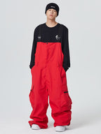 Pantalon de snowboard à bretelles pour homme avec boucle de dégagement baggy
