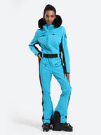 Women's Faux-Fur Slim One Piece Ski Suits