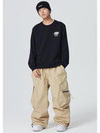 Men's Snow Pants Zip Pocket Baggy Cargo Snowboard Pants