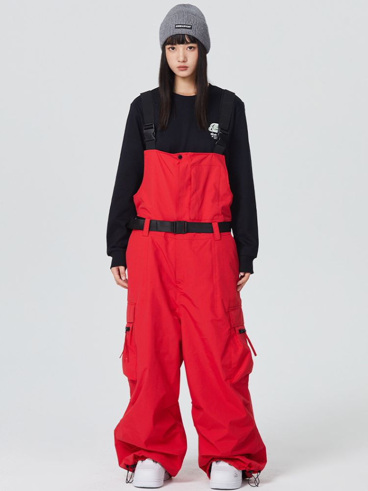 Pantalon de salopette de snowboard à boucle de dégagement pour femme baggy