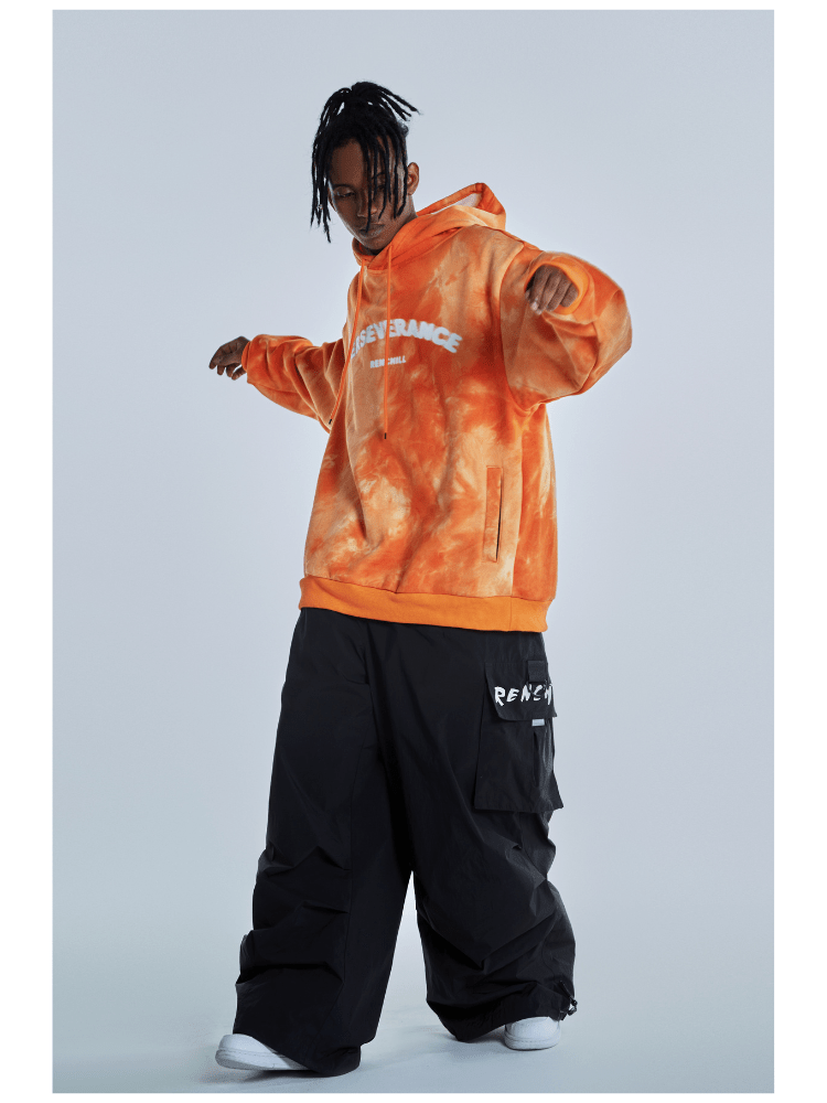 Men's Streetwear Style Cargo Baggy Snow Pants with Wide Legs