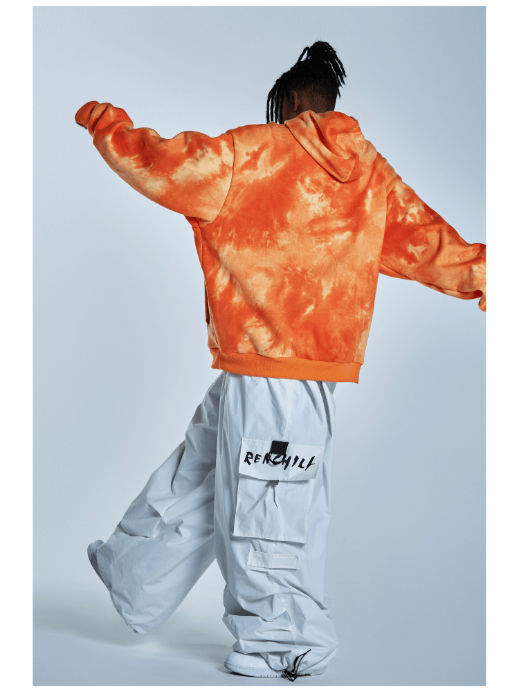 Men's Streetwear Style Cargo Baggy Snow Pants with Wide Legs