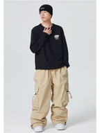 Men's Snow Pants Zip Pocket Baggy Cargo Snowboard Pants