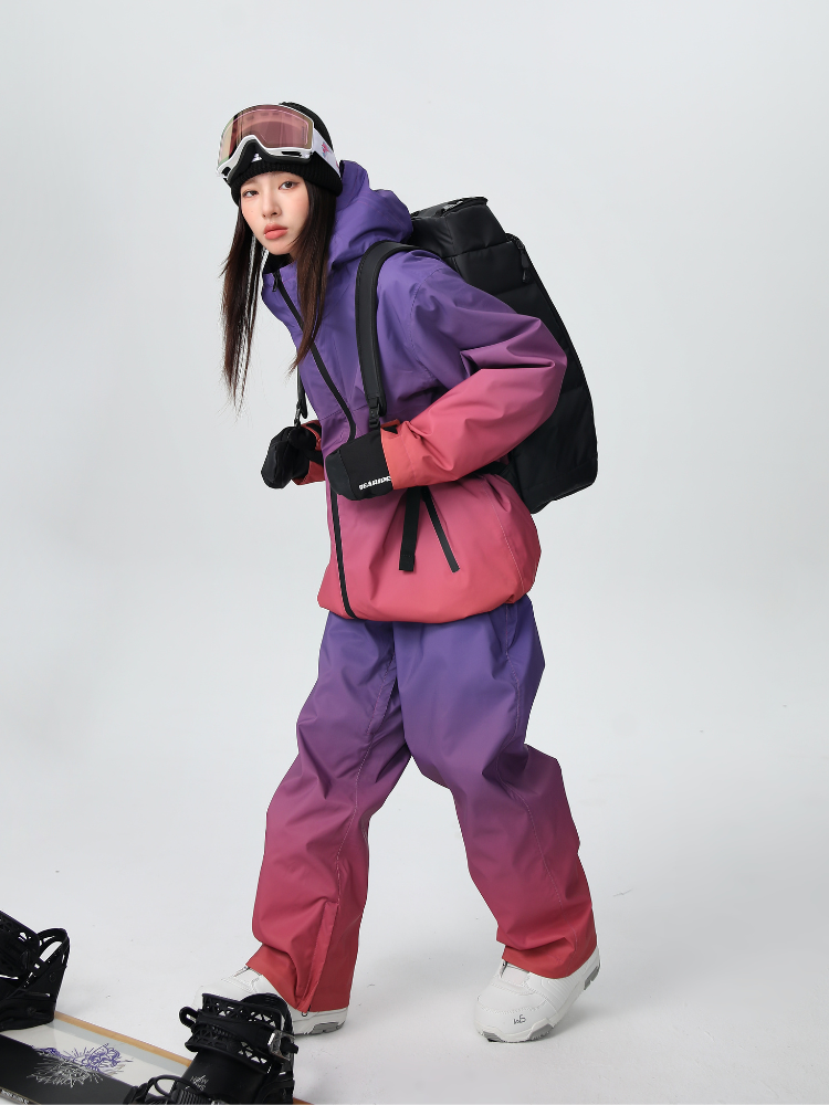 Women's Snow Jacket and Pants Sets 3L Gradient Snow Suit - Searipe