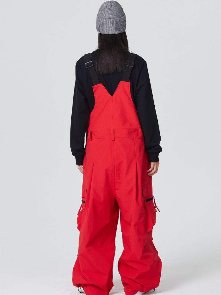 Pantalon de salopette de snowboard à boucle de dégagement pour femme baggy
