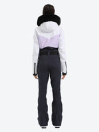 Women's Lavender & Navy Waist-Defining Insulated Waterproof Ski Suits One-Piece Snowboard Suit