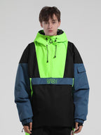 Men's White & Black Baggy Kangaroo Pocket Waterproof Ski Anorak Snowboard Anoraks
