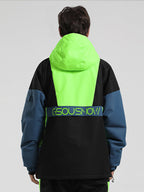 Men's Black & White Baggy Kangaroo Pocket Waterproof Ski Anorak Snowboard Anoraks