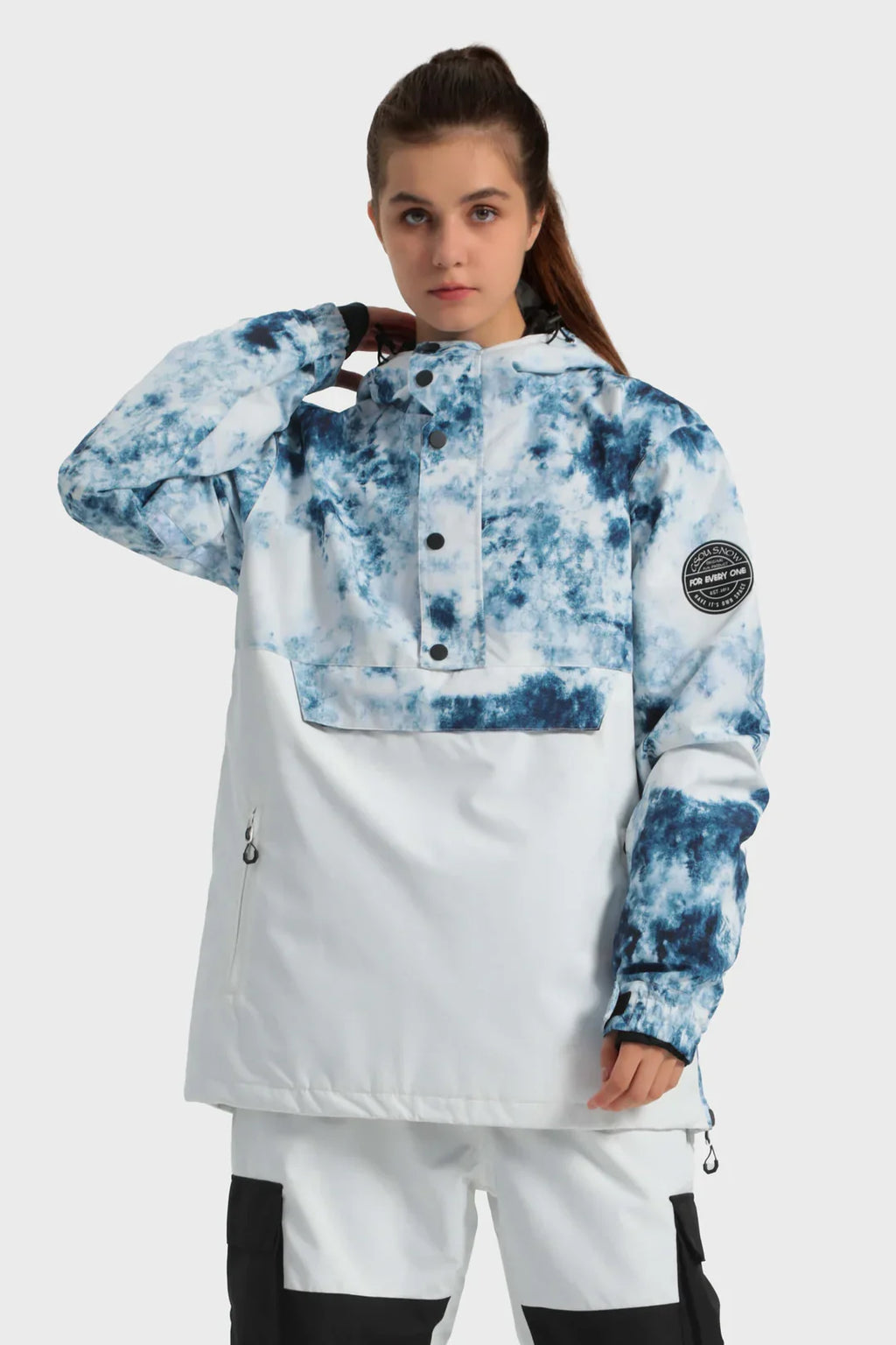 Women's Baggy Snowboard Jacket Blizzard Pullover Snow Jacket