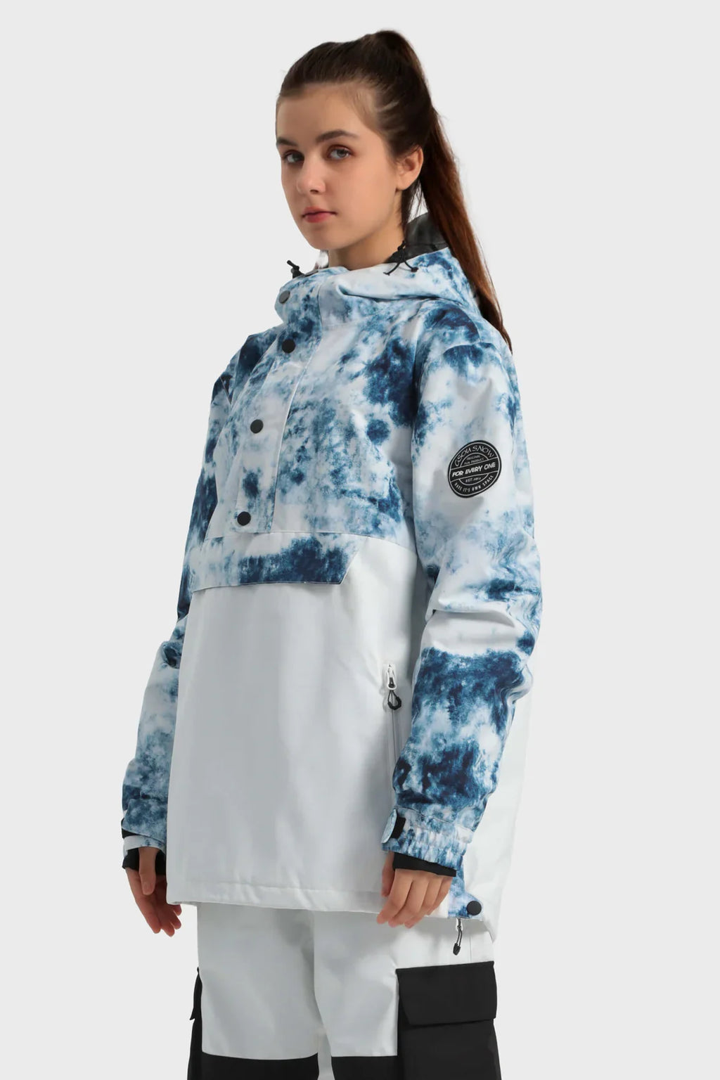 Women's Baggy Snowboard Jacket Blizzard Pullover Snow Jacket