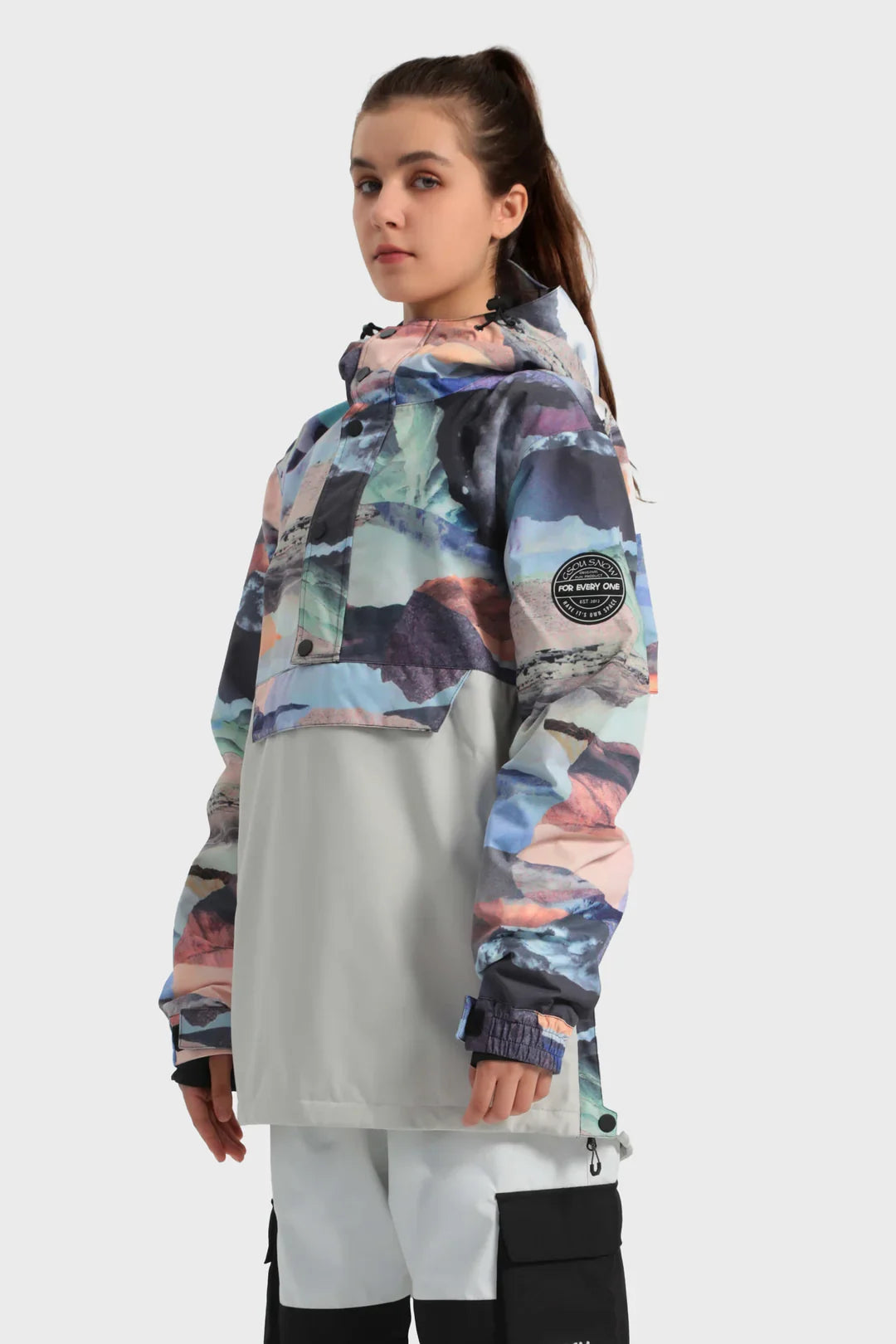 Women's Baggy Snowboard Jacket Blizzard Pullover Snow Jacket