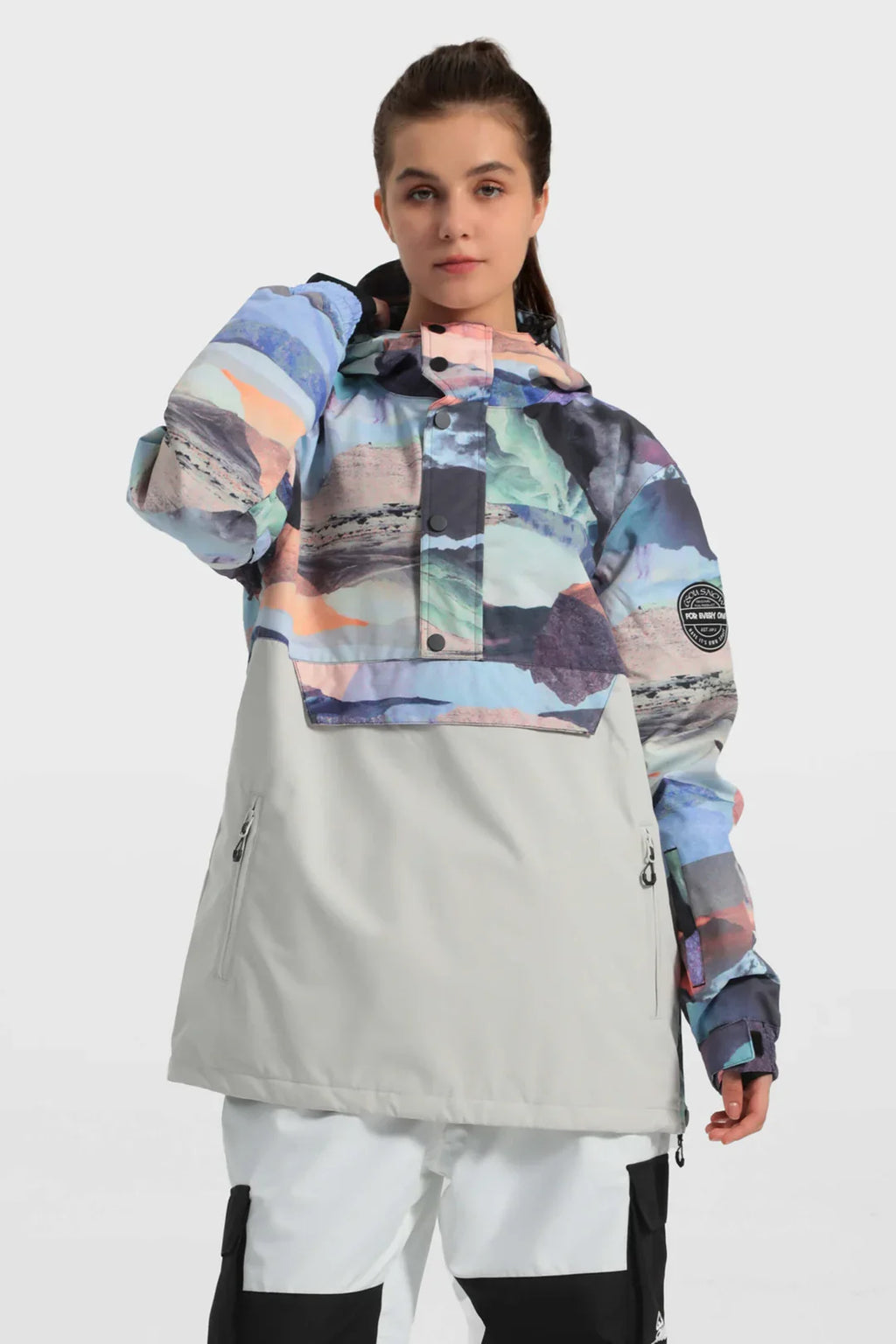 Women's Baggy Snowboard Jacket Blizzard Pullover Snow Jacket
