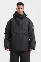 Men's Rust & Black Insulated Color-Block Ski Anorak Snow Anoraks