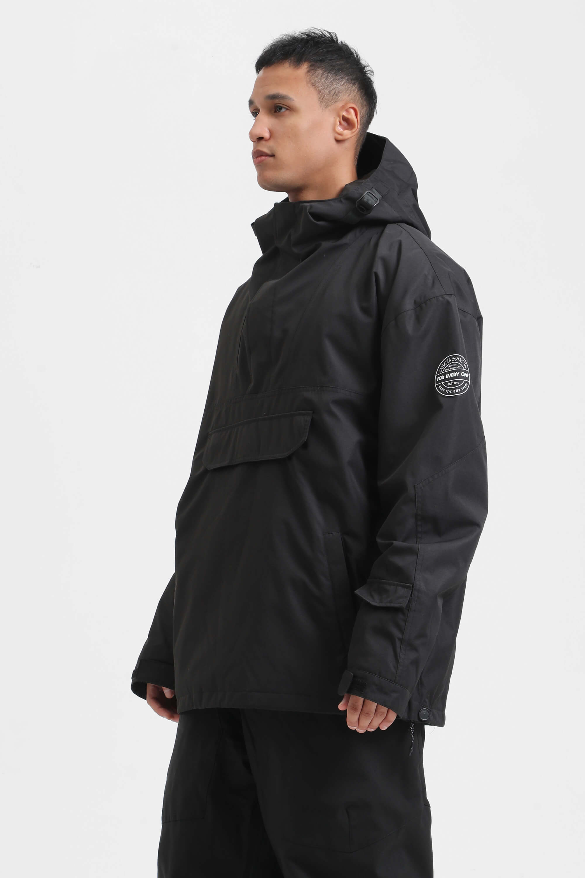 Men's Rust & Black Insulated Color-Block Ski Anorak Snow Anoraks