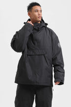 Men's Rust & Black Insulated Color-Block Ski Anorak Snow Anoraks