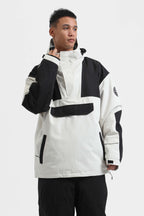 Men's Rust & Black Insulated Color-Block Ski Anorak Snow Anoraks
