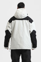 Men's Rust & Black Insulated Color-Block Ski Anorak Snow Anoraks