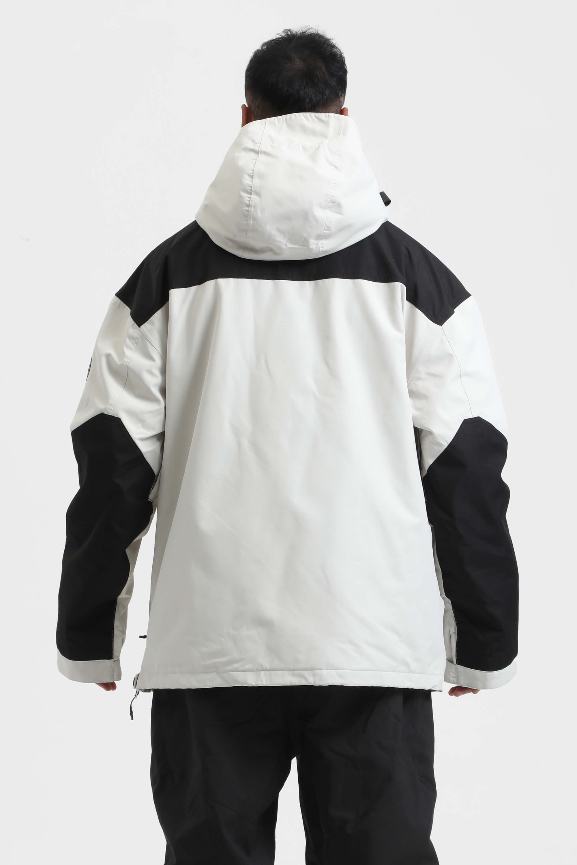 Men's Ivory & Black Insulated Color-Block Ski Anorak Snow Anoraks Secondary image