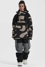 Women's Green & Blue Insulated Color-Block Ski Anorak Snow Anoraks