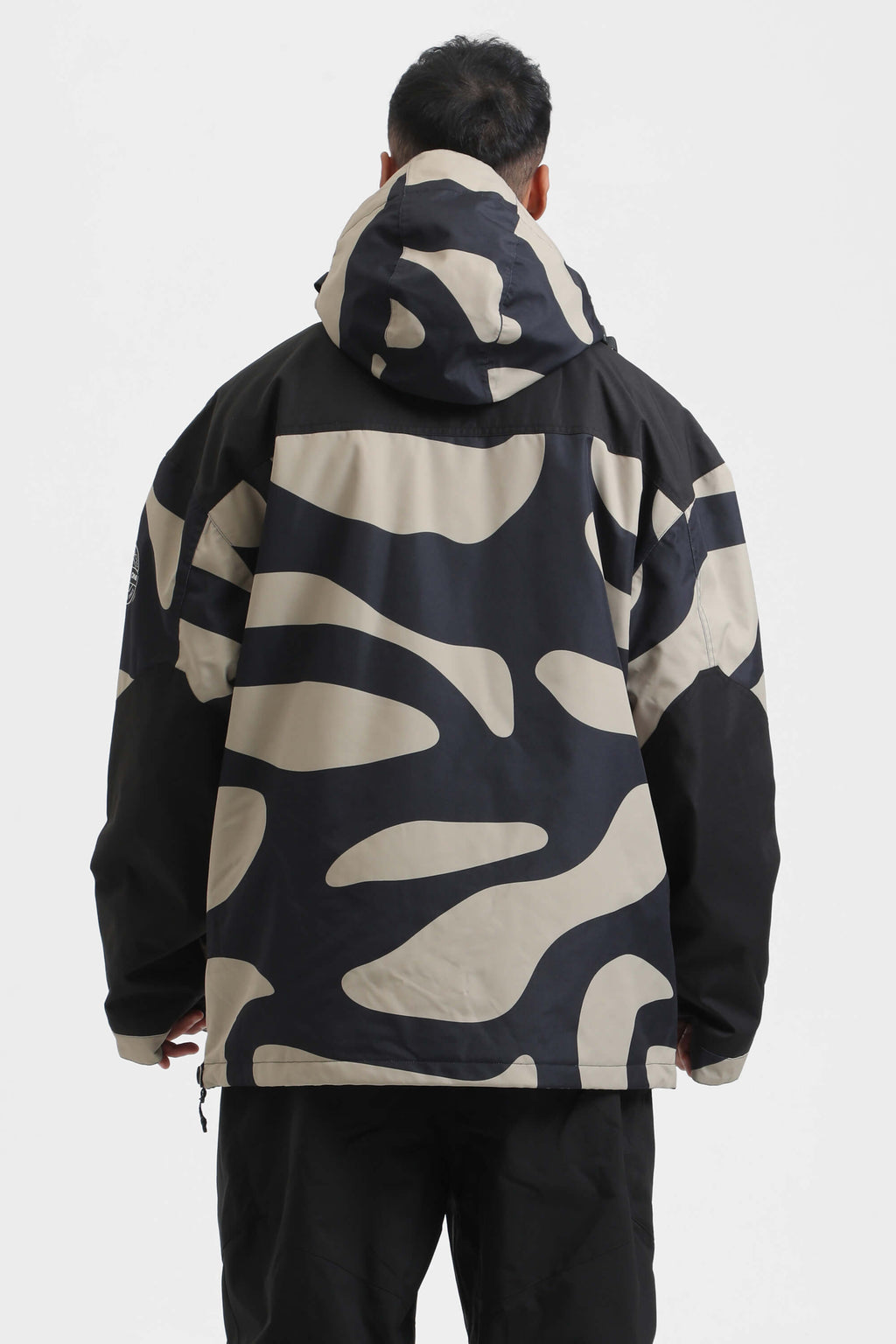 Men's Rust & Black Insulated Color-Block Ski Anorak Snow Anoraks