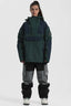Women's Green & Blue Insulated Color-Block Ski Anorak Snow Anoraks