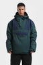 Men's Green & Blue Insulated Color-Block Ski Anorak Snow Anoraks