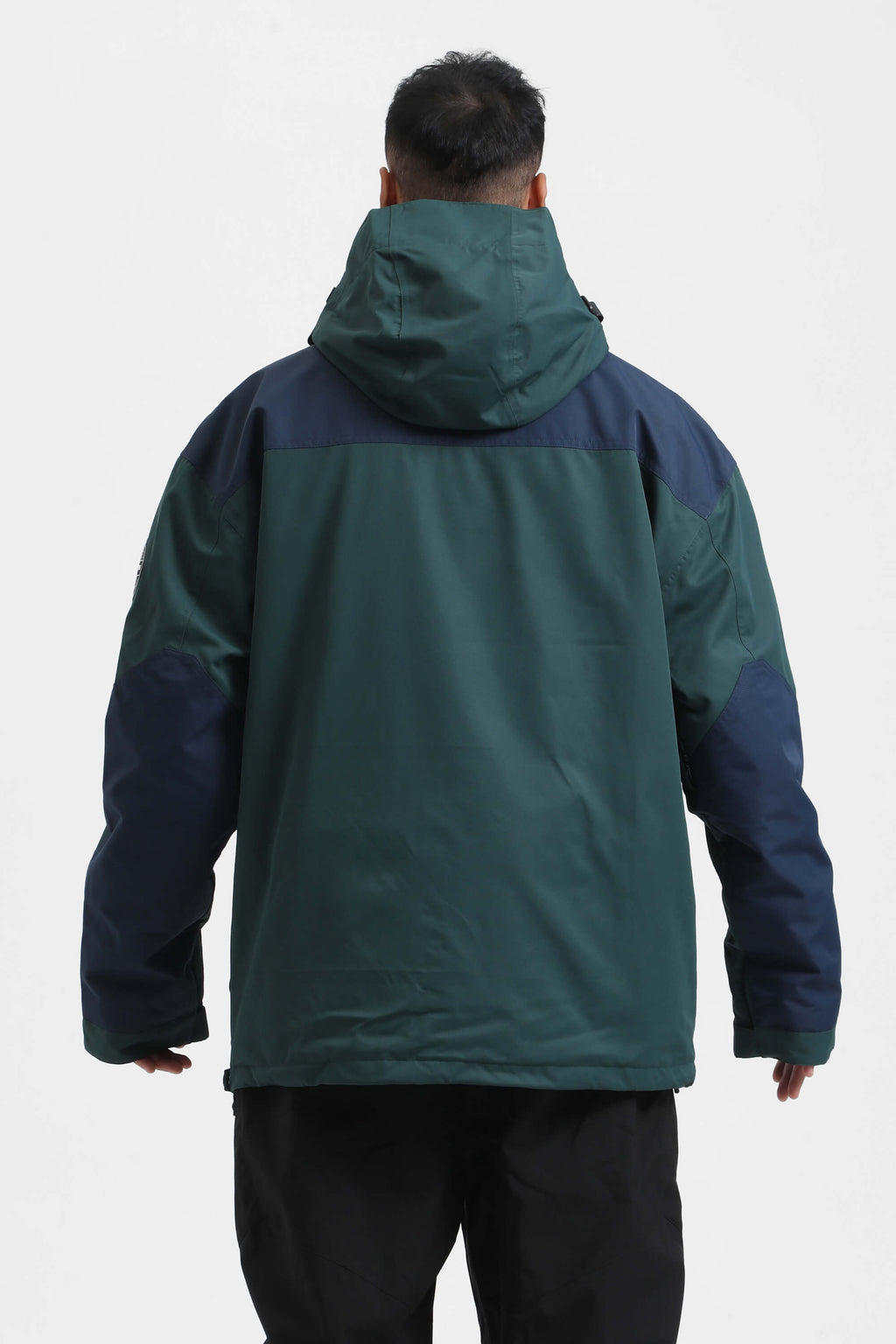 Men's Rust & Black Insulated Color-Block Ski Anorak Snow Anoraks