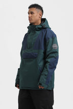 Men's Rust & Black Insulated Color-Block Ski Anorak Snow Anoraks