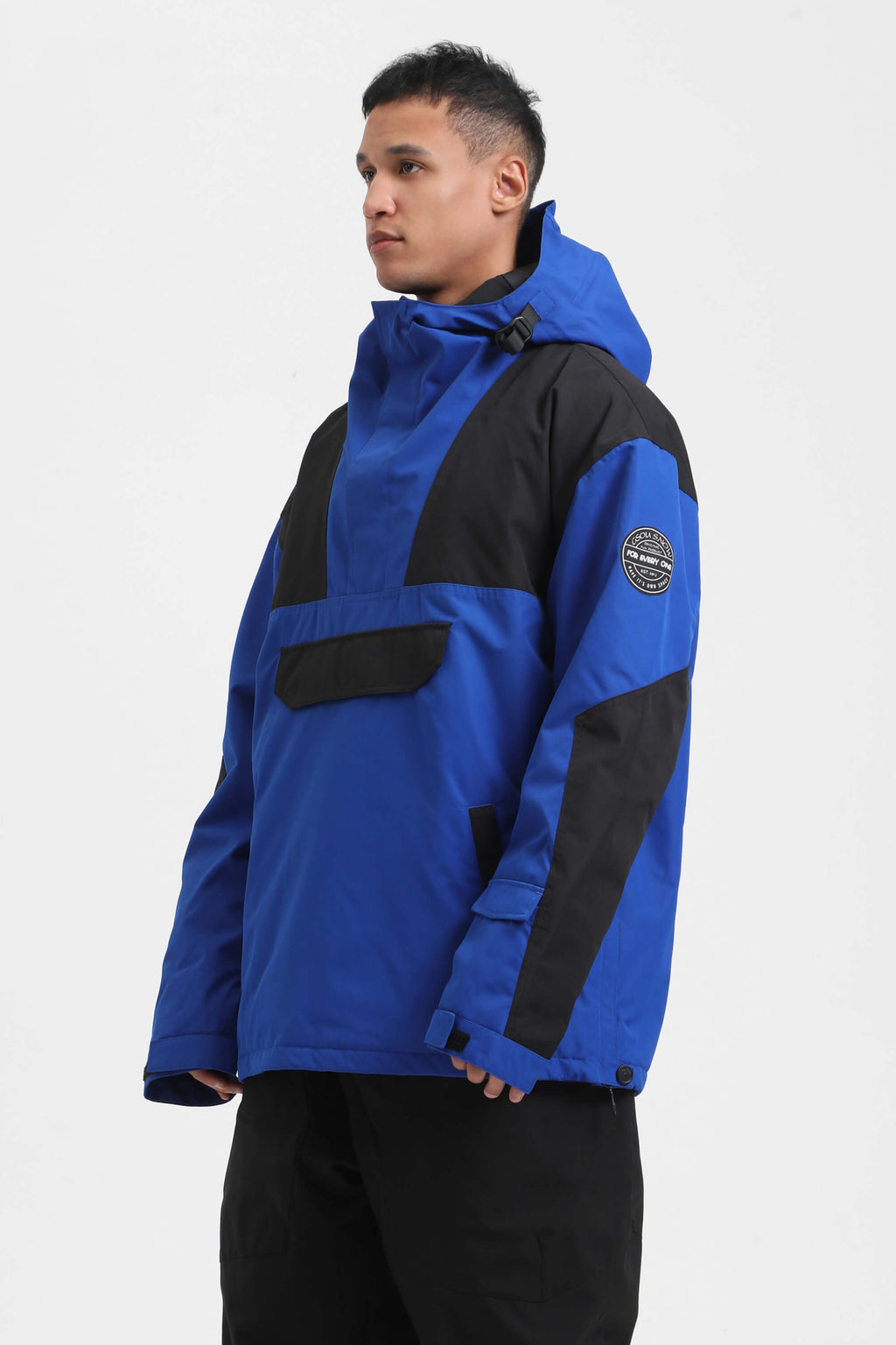 Men's Rust & Black Insulated Color-Block Ski Anorak Snow Anoraks