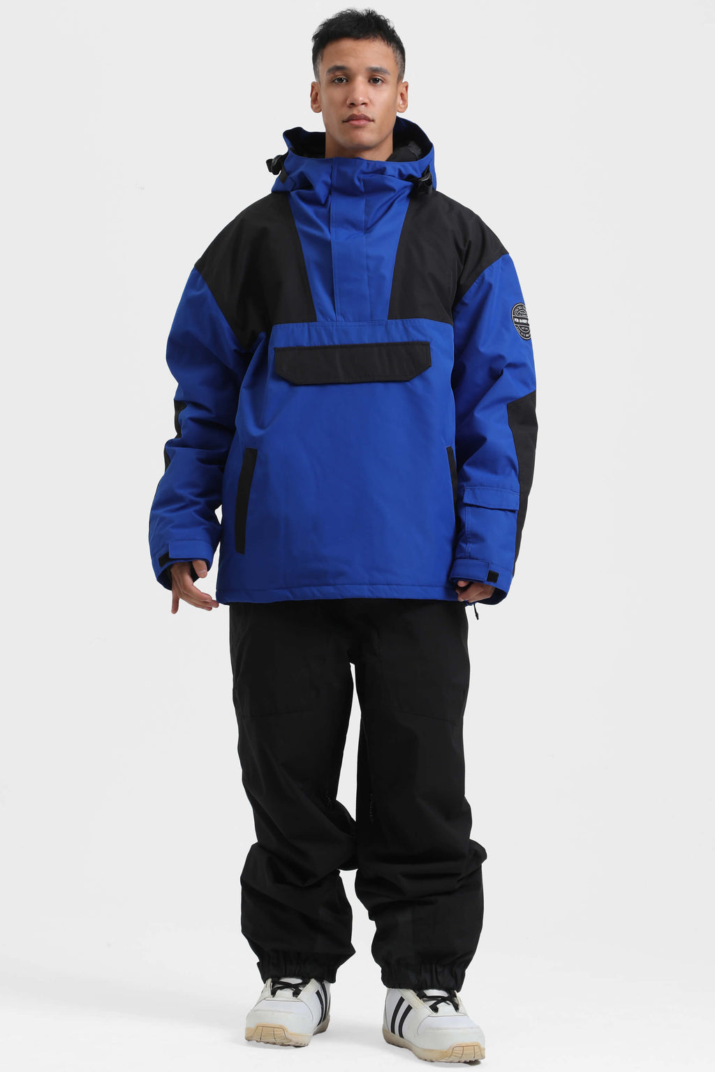 Men's Rust & Black Insulated Color-Block Ski Anorak Snow Anoraks
