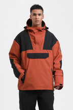 Men's Ink Dot Insulated Color-Block Ski Anorak Snow Anoraks