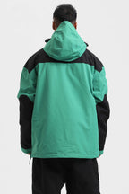 Men's Rust & Black Insulated Color-Block Ski Anorak Snow Anoraks