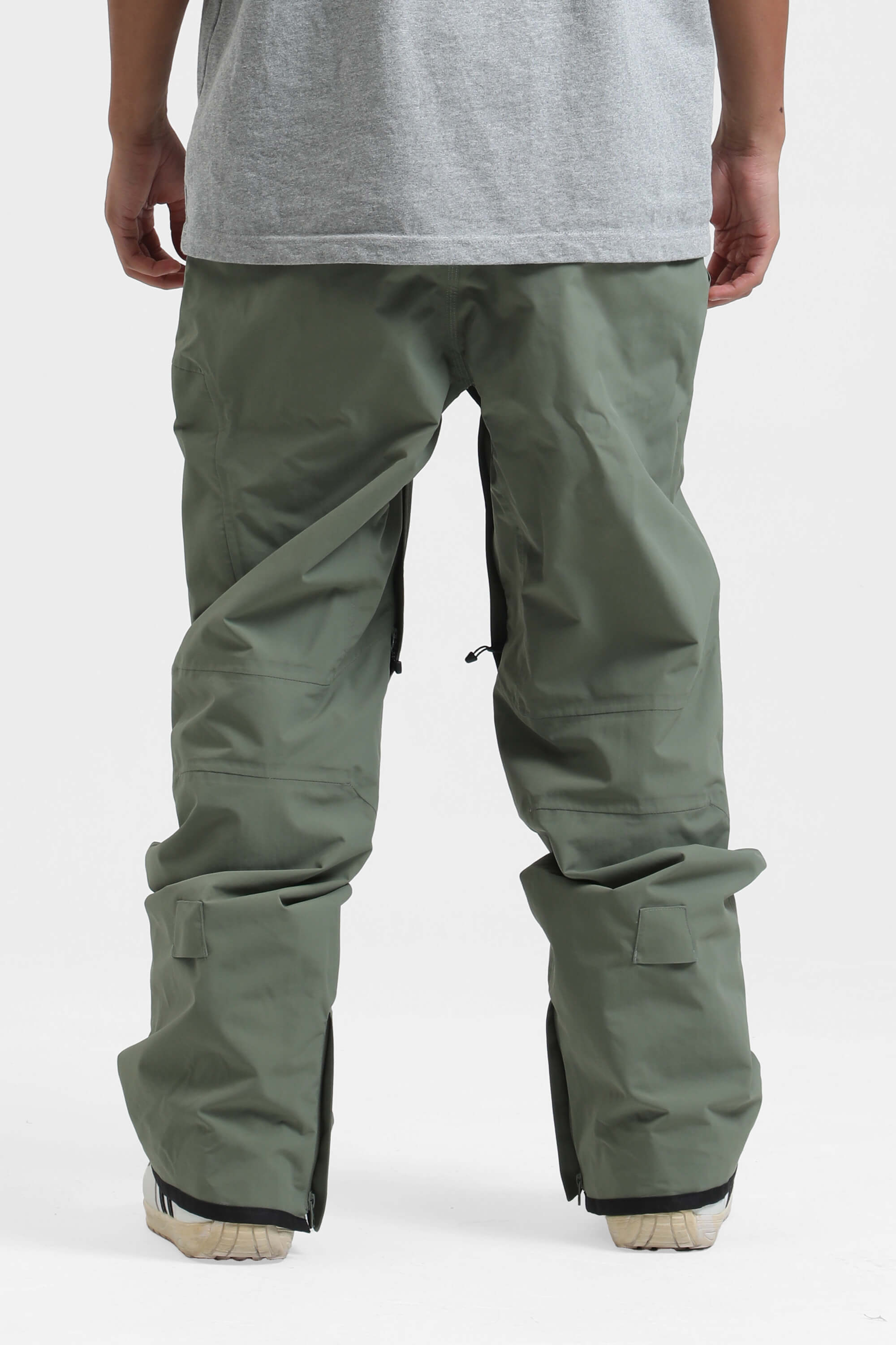 Men's Army Green Multi-Pocket Vented Ski Pants Baggy Snow Pants Secondary image