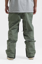 Men's Green Multi-Pocket Vented Ski Pants Baggy Snow Pants