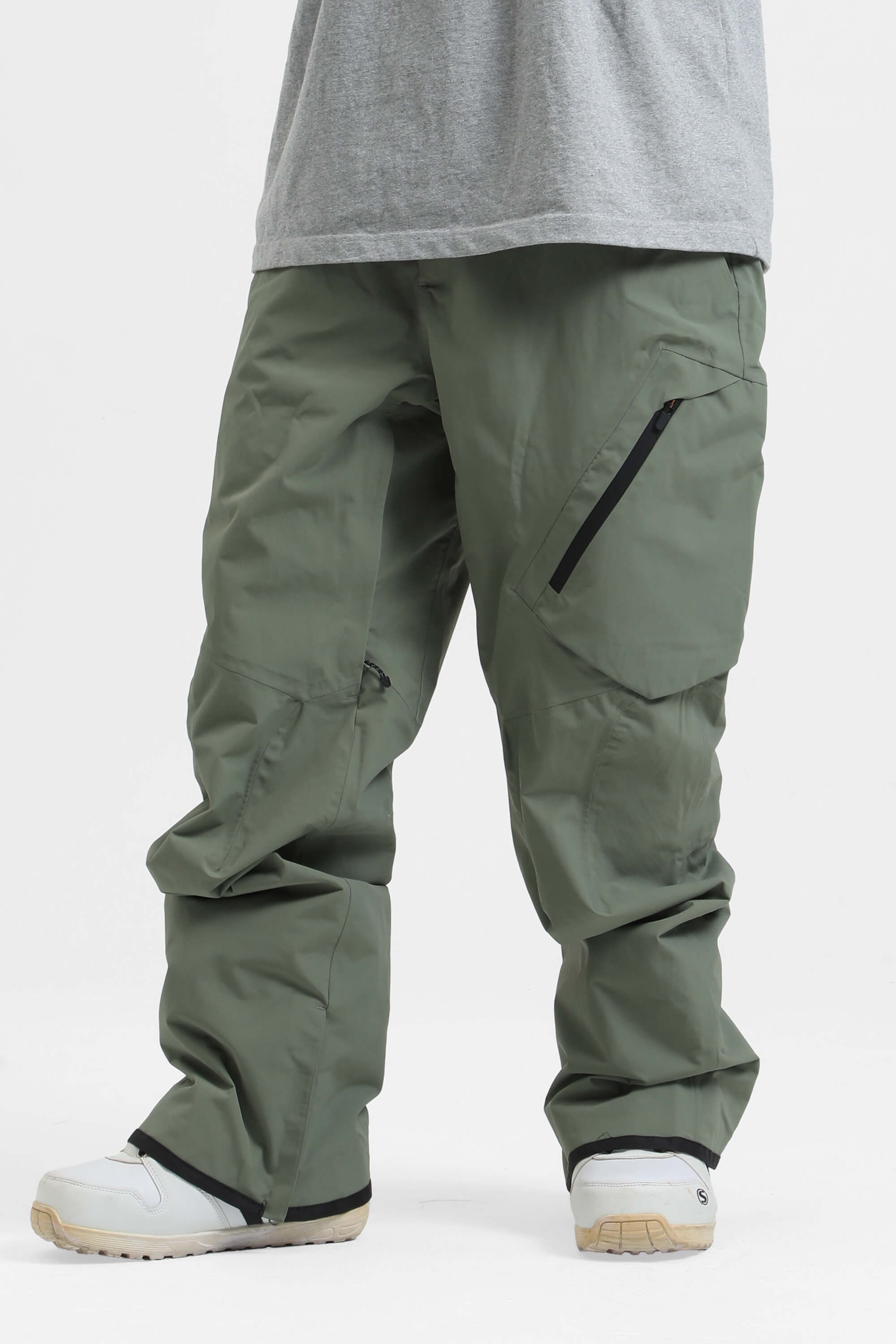 Men's Red Multi-Pocket Vented Ski Pants Baggy Snow Pants