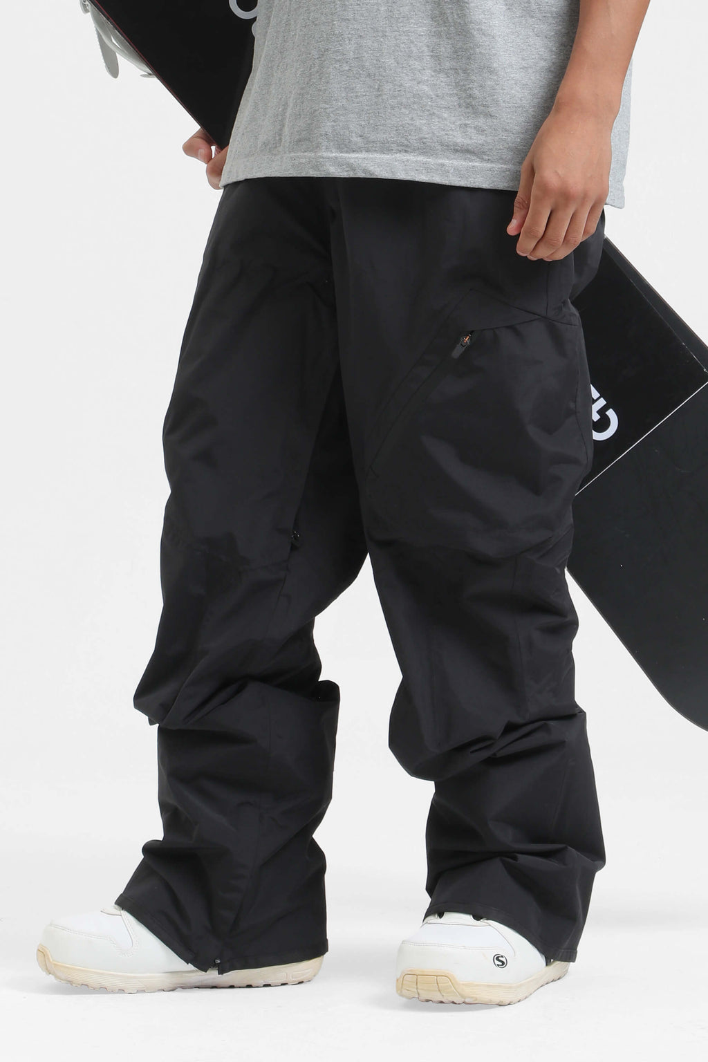 Men's Red Multi-Pocket Vented Ski Pants Baggy Snow Pants