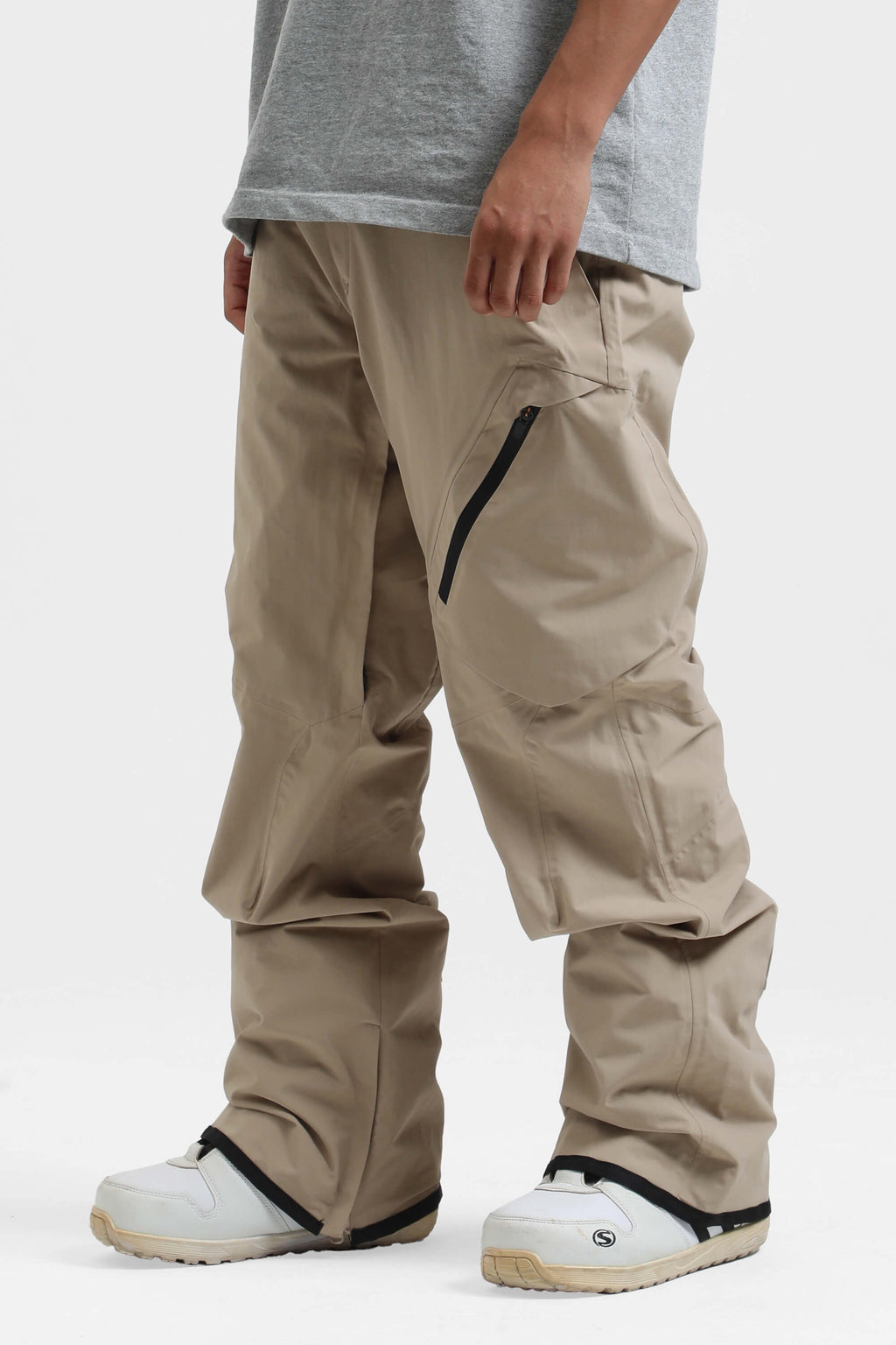 Men's Red Multi-Pocket Vented Ski Pants Baggy Snow Pants