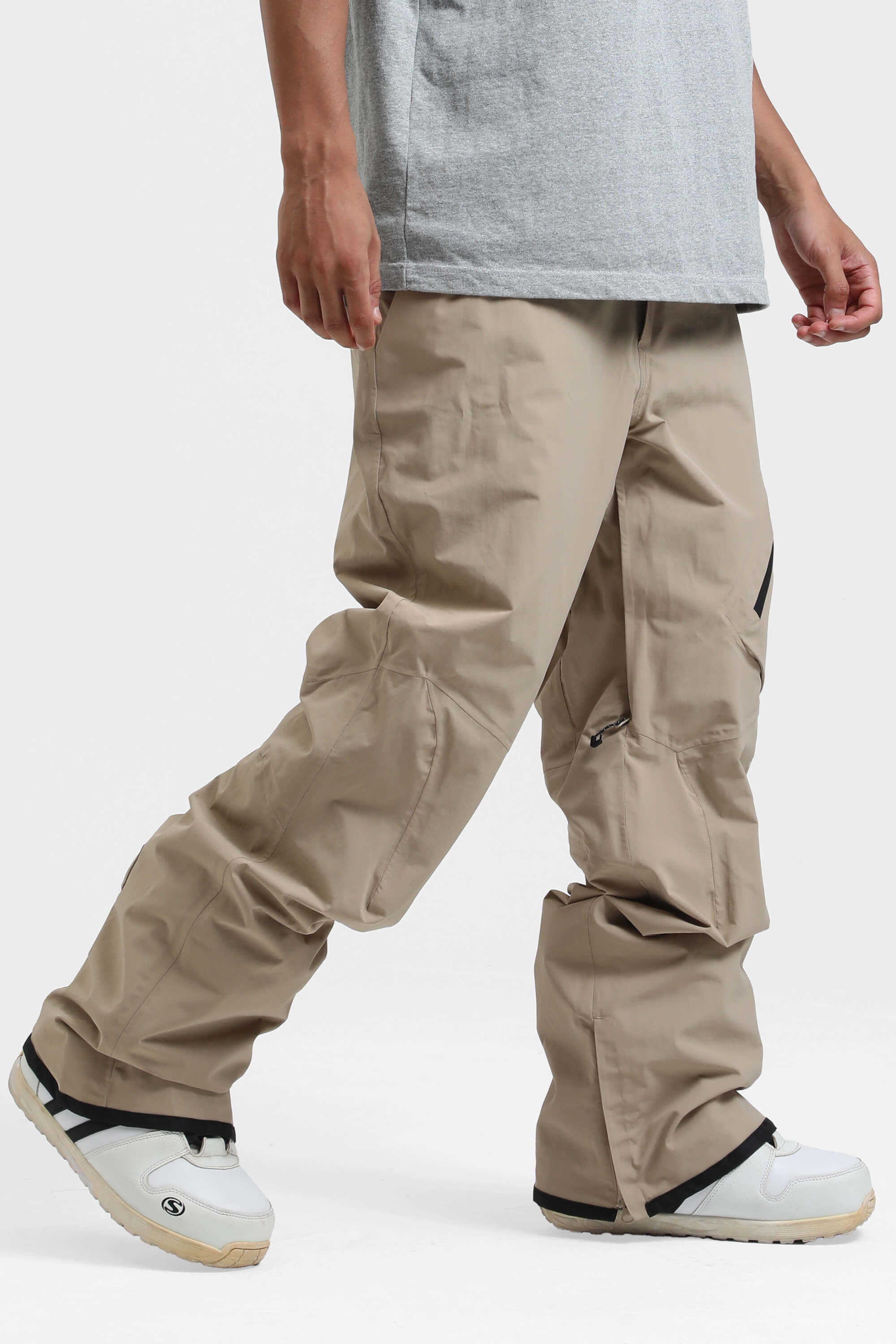 Men's Red Multi-Pocket Vented Ski Pants Baggy Snow Pants
