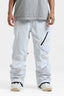 Men's Grey Multi-Pocket Vented Ski Pants Baggy Snow Pants