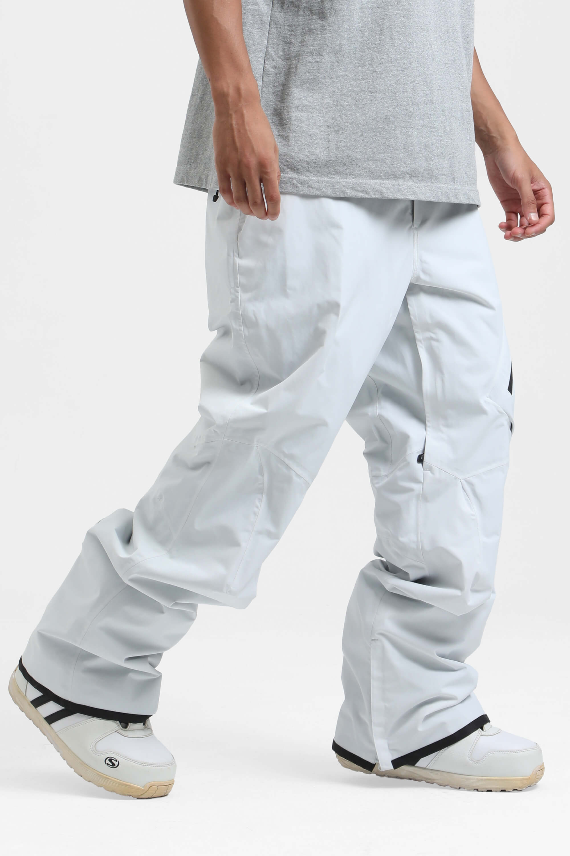 Men's Red Multi-Pocket Vented Ski Pants Baggy Snow Pants