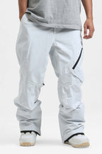 Men's Army Green Multi-Pocket Vented Ski Pants Baggy Snow Pants
